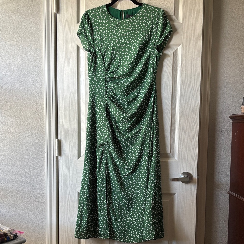 Green Polka Dot Midi Dress